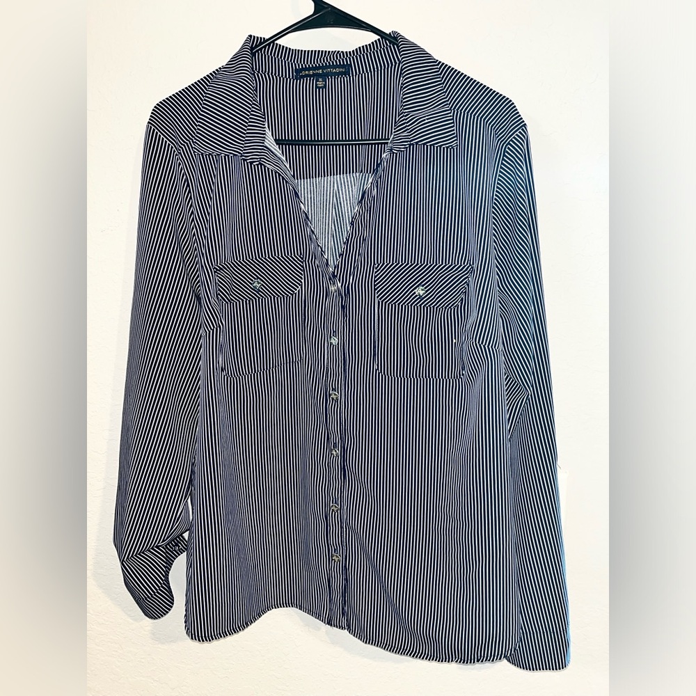 Adrienne striped buttoned up blouse